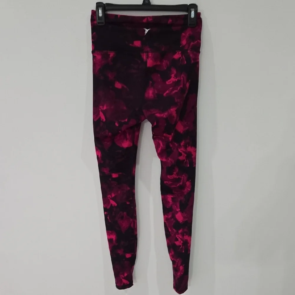 Old Navy Sz S/P  Dark Pink and Black Leggings - Picture 3 of 6